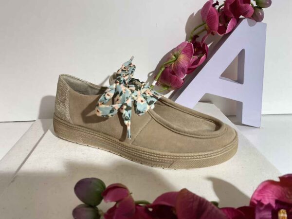 Basket REMONTE beige avec lacet ruban ou blanc
