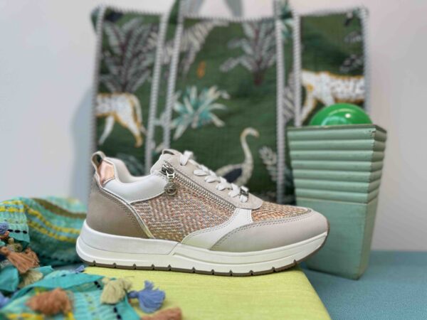 Basket TAMARIS beige à motifs