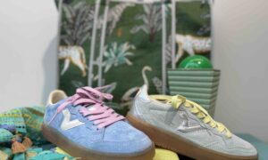 Basket VICTORIA bleu et rose ou vert et jaune