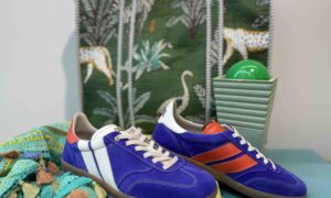 Basket CAVAL violette, orange et blanche