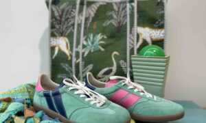 Basket CAVAL turquoise, rose et bleu