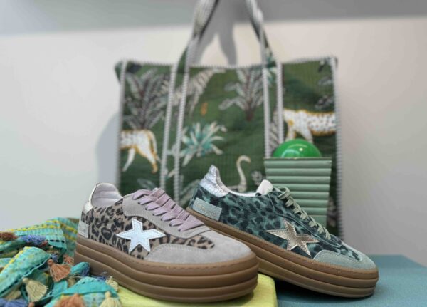 Basket MÉLINÉ léopard camel ou vert