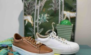 Basket STEP blanche ou camel avec bijoux