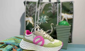 Basket NO NAME carter jogger rose et vert