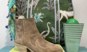 Bottine ALPE tiag beige en nubuck ajourée