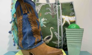 Botte METISSE 3/4 camel et jean