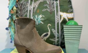 Bottine METISSE tiag en nubuck taupe petit talon