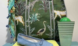 Ballerine REQUINS jean en tissu