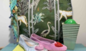 Ballerines REQUINS avec un cœur, argenté ou rose