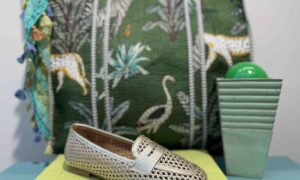 Mocassins WEDO cuir doré ajourée