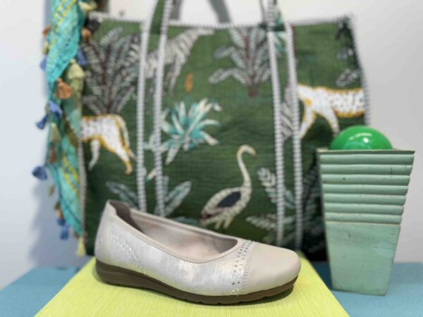 Ballerines RIEKER cuir doré strass