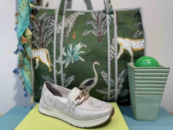 Mocassin-basket RIEKER doré pailletée avec boucle