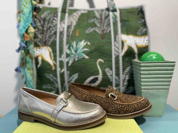 Mocassins MAROLI cuir doré ou nubuck léopard