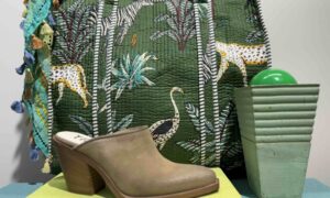 Mules MÉTISSE en nubuck taupe talon haut