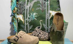 Mules BIO-GOLD nubuck beige, kaki ou léopard