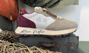 Basket SUN 68 beige et bordeaux