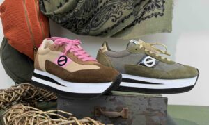 Basket NO NAME flex jogger camel et kaki ou rose et chocolat