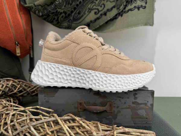 Basket NO NAME carter runner beige et moumoute