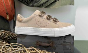 Basket NO NAME arcade beige et rose gold