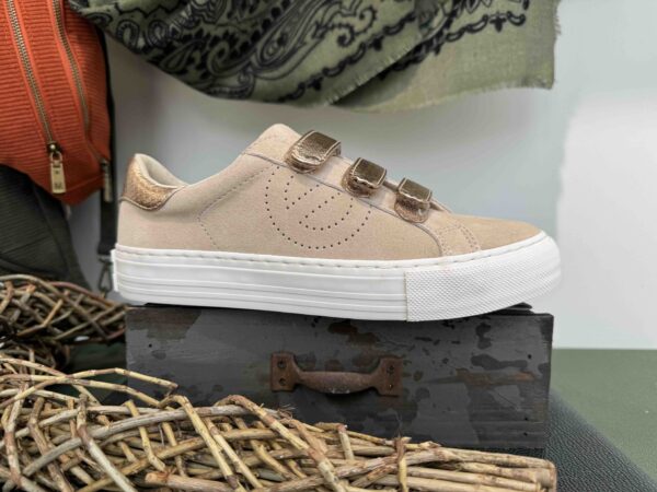 Basket NO NAME arcade beige et rose gold