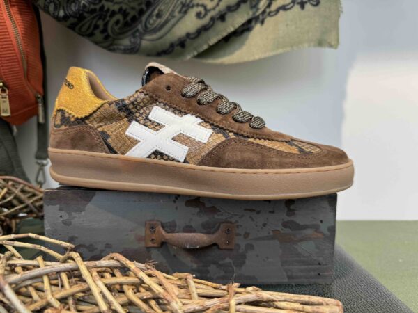 Basket ANOTHER TREND camel et python