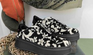 Basket GIO+ velours imprimé et bijoux