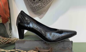 Escarpin ZOI noir vernis croco