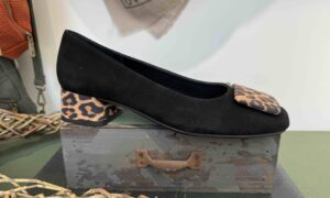 Ballerine REQINS avec petit talon noire et léopard