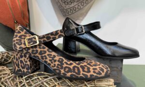 Babies REQINS à talon noir vernis ou léopard