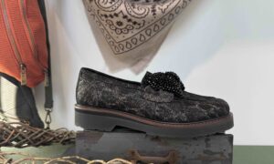 Mocassin MYMA semelle épaisse léopard avec noeud à strass