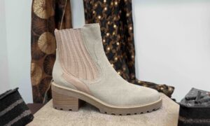 Bottine MAM'ZELLE à talon + zip beige