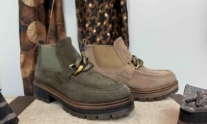 Bottine ANNCHAUSS nubuck kaki ou beige