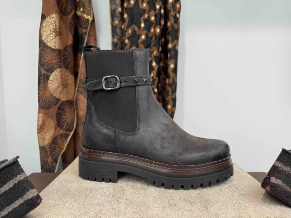 Boots MJUS en nubuck chocolat avec zip