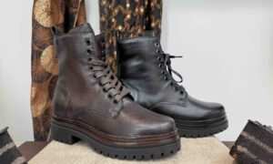 Boots MJUS à lacet + zip en cuir noir ou chocolat
