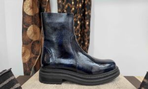 Boots ALIWELL montante à zip, bleu nuit avec reflet noir