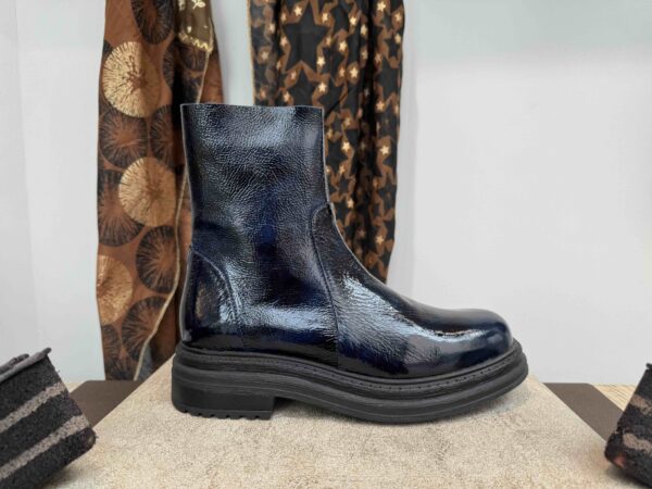 Boots ALIWELL montante à zip, bleu nuit avec reflet noir