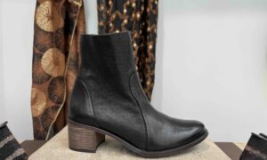 Bottine ALIWELL à talon cuir noir
