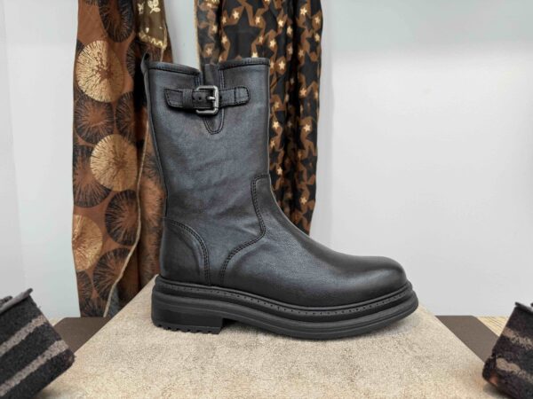 Bottine ALIWELL 3/4 à zip cuir noir