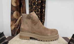 Boots MKD à zip, nubuck beige