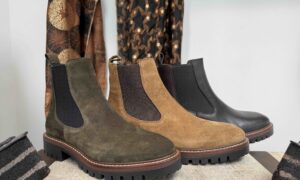 Boots ALPE élastiquée en cuir chocolat ou nubuck camel ou beige