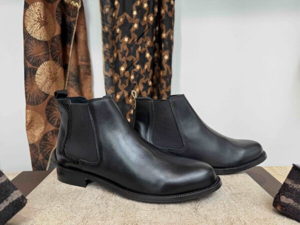 Cavalière MAROLI cuir noir + détails léopard ou croco