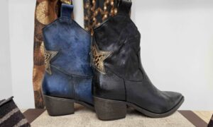 Tiag LITTLE LA SUITE avec étoile léopard cuir noir ou bleu