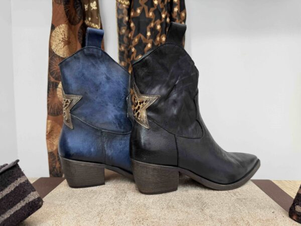 Tiag LITTLE LA SUITE avec étoile léopard cuir noir ou bleu