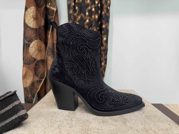 Tiag MÉTISSE talon haut en nubuck noir à strass