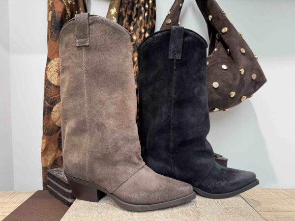 Santiag MÉTISSE 3/4 en nubuck noir ou taupe