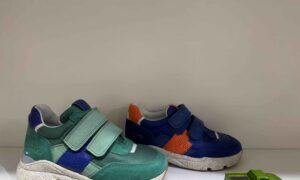 Basket BOPY à scratch vert et bleu ou orange et bleu