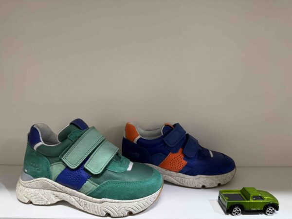 Basket BOPY à scratch vert et bleu ou orange et bleu
