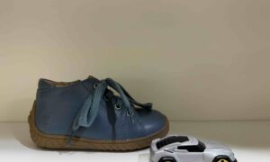 Basket SHOOPOM montante à lacets + zip, en bleu clair