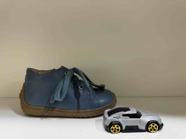 Basket SHOOPOM montante à lacets + zip, en bleu clair