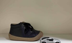 Basket SHOOPOM montante à lacets + zip, en bleu marine